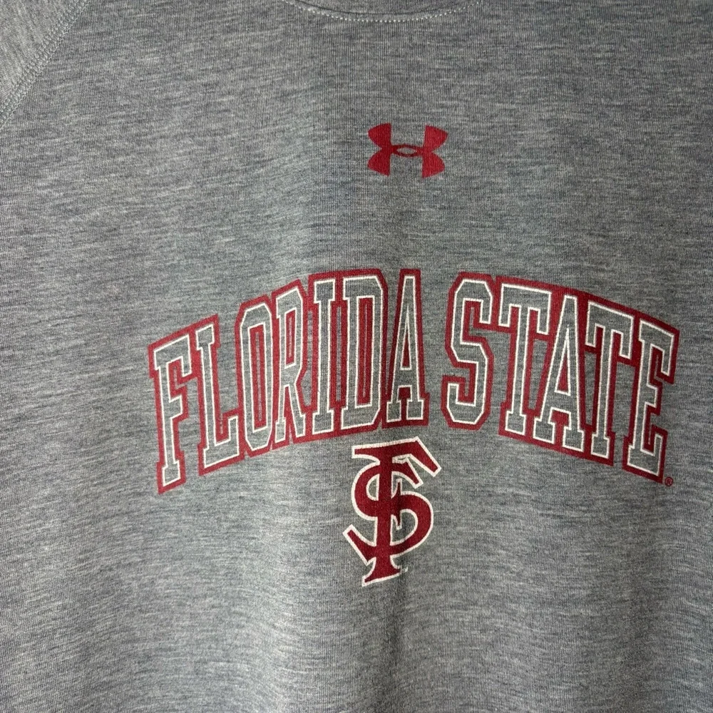 Under Armour Gray Long-Sleeve Florida State Performance Tee with Maroon Logo